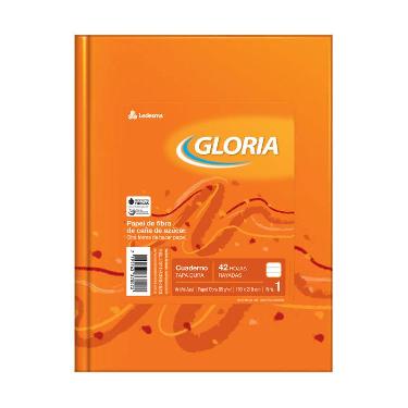 Cuaderno Escolar Tapa Dura Gloria N°1 16x21 Para Forrar 42 Hojas Rayadas ART.50912104/100923