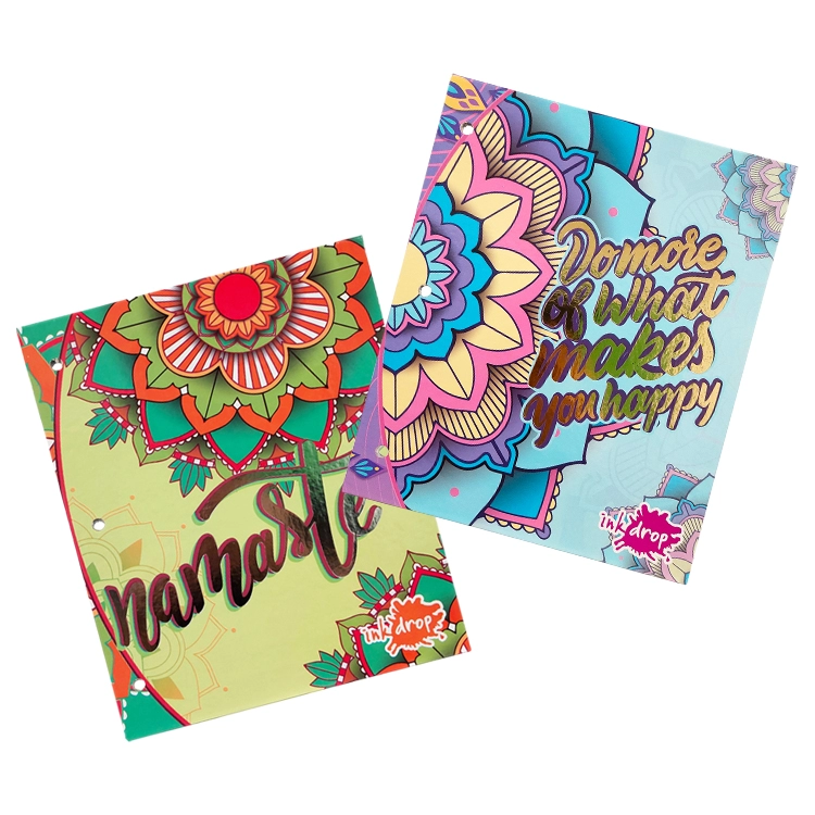 Carpeta Escolar 2 Tapas Con Cordon N°3 Inkdrop 2025 Mandalas ART.302117