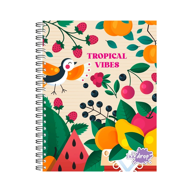 Cuaderno con Espiral Universitario A4 Inkdrop Lovely Tapa Dura 22x29 100 Hojas Rayadas Art.57225