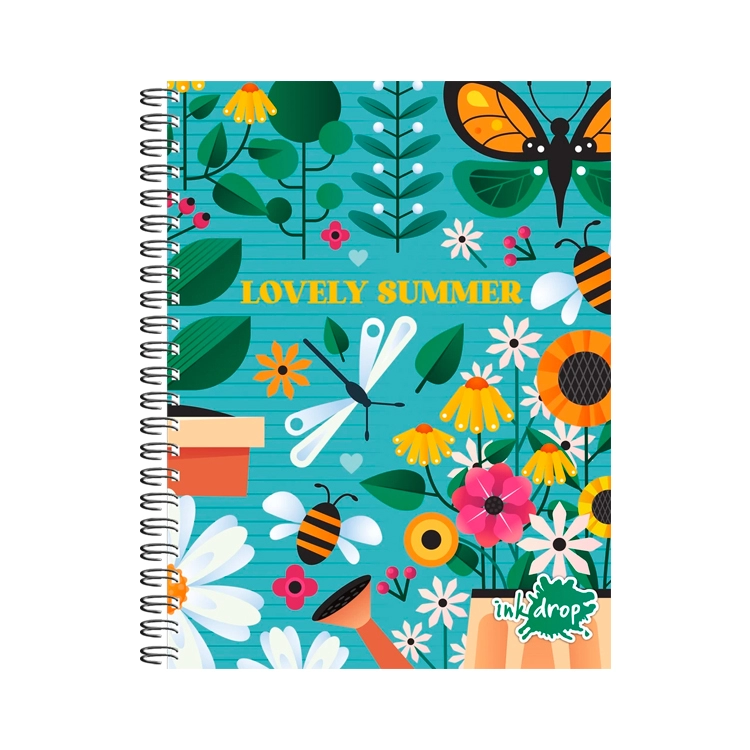 Cuaderno con Espiral Universitario A4 Inkdrop Lovely Tapa Dura 22x29 100 Hojas Rayadas Art.57225