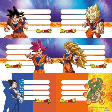 Rotulo Mooving Blister Dragon Ball 2 planchas de 6 | Librería San Pablo