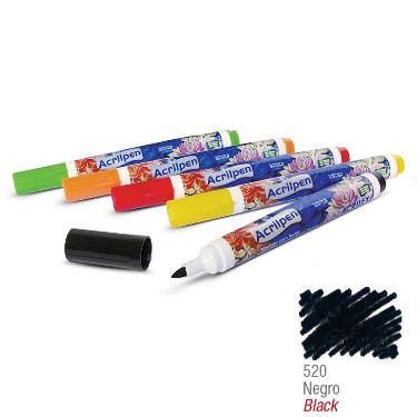 Marcador acrilico Acrilex Acrilpen Para Tela Negro ART.04406/ACX46520