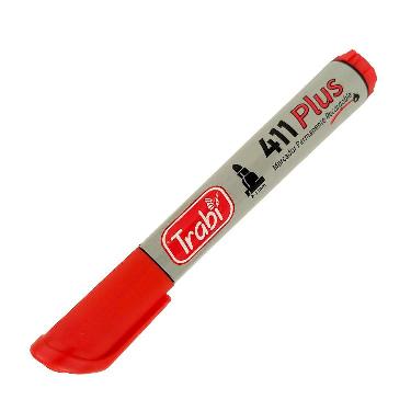 Marcador Permanente Trabi 411 Plus Rojo Punta Redonda ART.TR6523