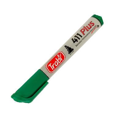 Marcador Permanente Trabi 411 Plus Verde Punta Redonda ART.TR6524