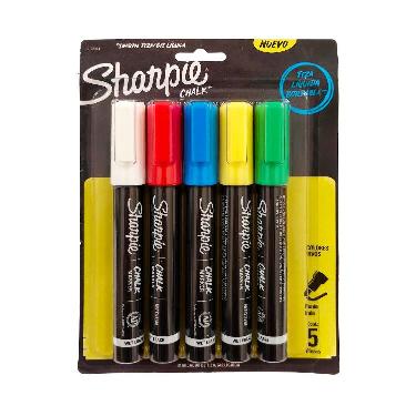 Marcador Sharpie Chalk Tiza Liquida Blister x 5 Art.2175441