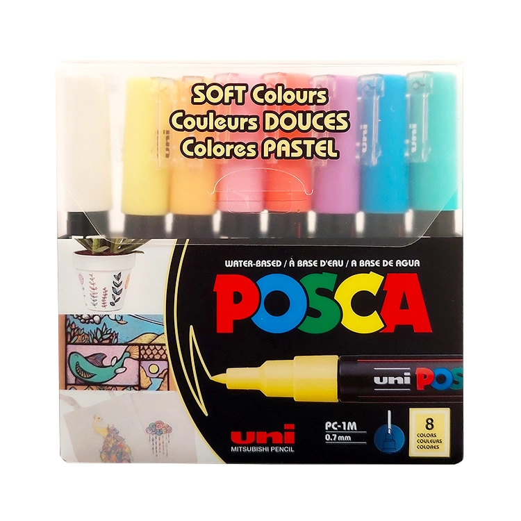 Marcador Acrilico Uni Posca 1M Soft Pastel x 8 Art.MUNPC1ME8S