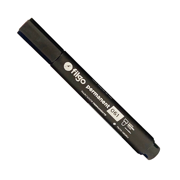 Marcador Permanente Filgo Permanent 061 Negro Punta Redonda ART.PM061-C12-001