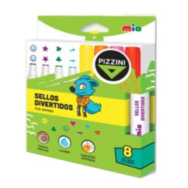 Marcador Escolar Pizzini Mio Sellos Divertidos x 8 ART.8100SDX8