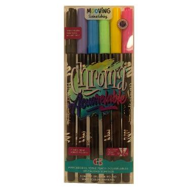 Marcador Escolar Mooving Doble Punta Acuarelable x 6 ART.3091806