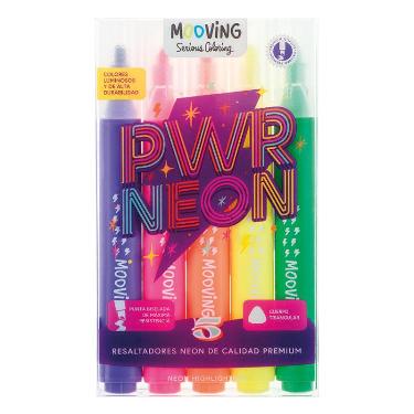 Marcador Resaltador Mooving Pwr Neon x 5 ART.3051205