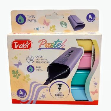 Marcador Resaltador Trabi Pastel Blister X 4 Art.TR5984