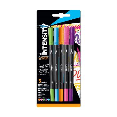Marcador Doble Punta Bic Intensity Blister X 5 Punta Duo Doble Punta ART.971021