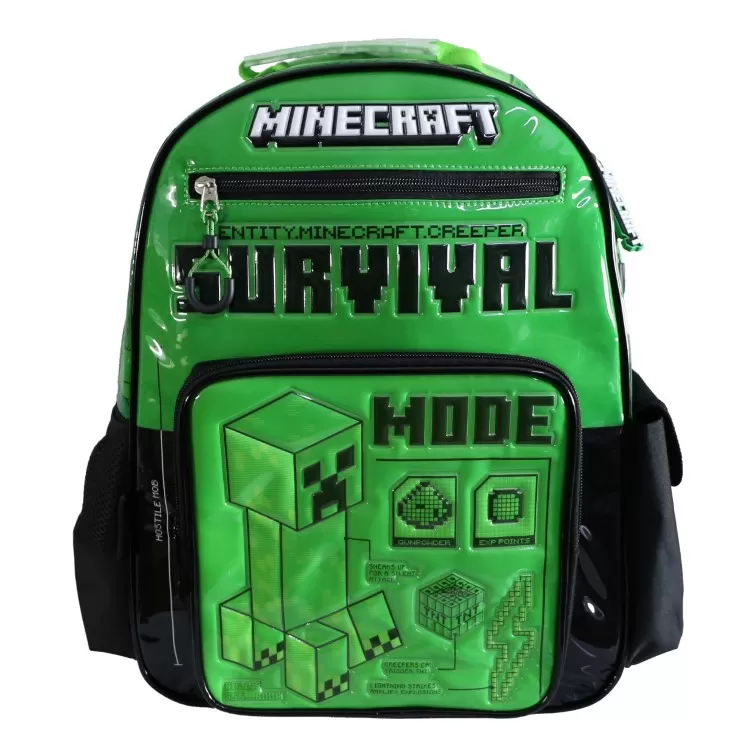 Mochila Escolar Cresko 2026 Minecraft 16" Art.MI090
