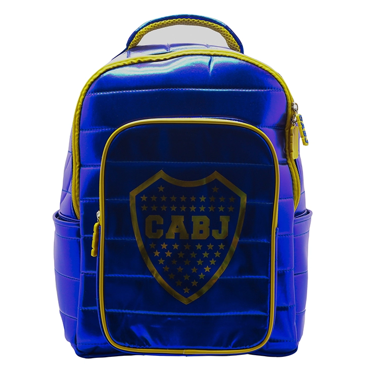 Mochila Escolar Cresko 2025 Boca Juniors Brillante con Stickers 16" Art.BO197