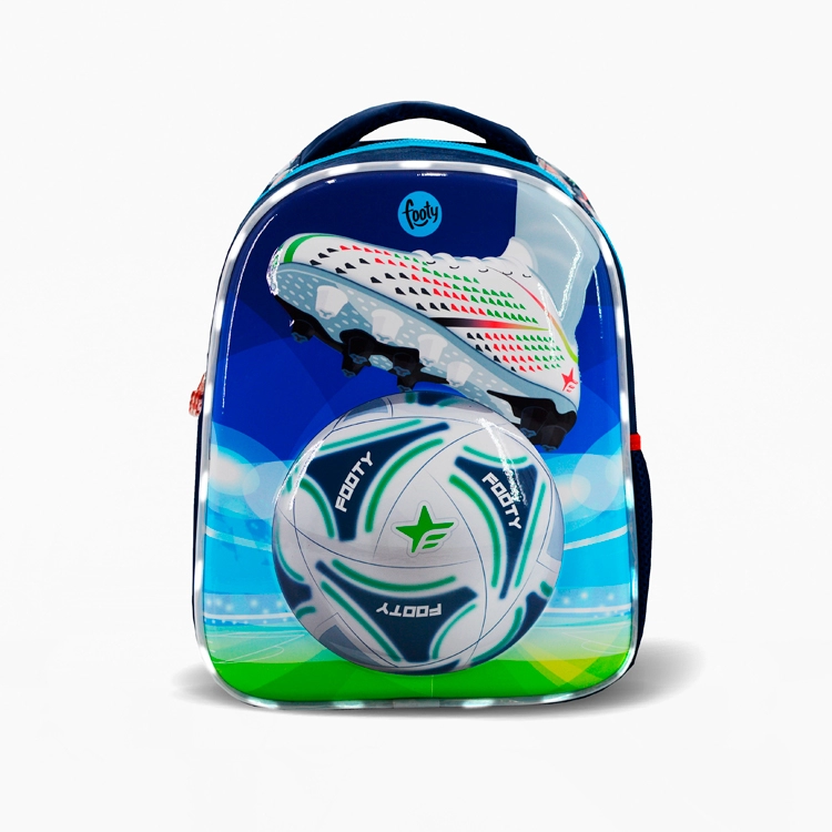 Mochila Escolar Footy 2025 Champions League Azul 18" con Luz Led Art.F5364
