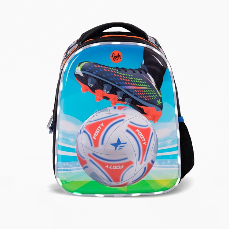Mochila Escolar Footy 2025 Champions League Negra 18" con Luz Led Art.F5364