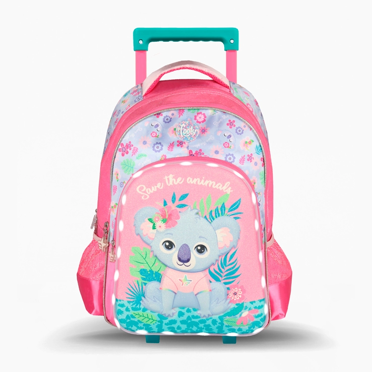 Mochila Escolar Footy 2025 Koala 18" con Luz Led y Con Carro Art.F2301