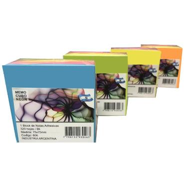 Notas Adhesivas Memo Fix Cubo Fluo 75X75 320 Hojas Art.606