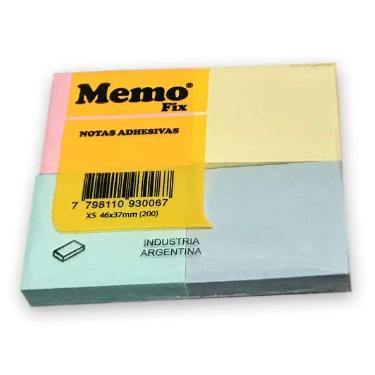 Notas Adhesivas Memo Fix 46X37 4 colores X 100 Hojas Art.200