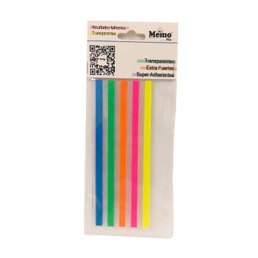 Resaltador Adhesivo Memo Fix Transparente 125x6 125 tiras Art.801A Neon