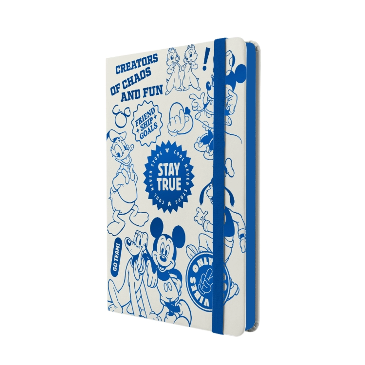 Cuaderno Tapa Dura Mooving Notes Mickey & Friends A5 16x21 Rayado Con Elastico ART.1246253