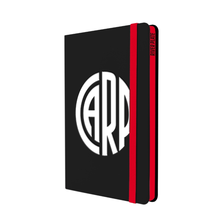 Cuaderno Tapa Dura Mooving Notes River Plate A5 16x21 Rayado con Elastico Art.1246125