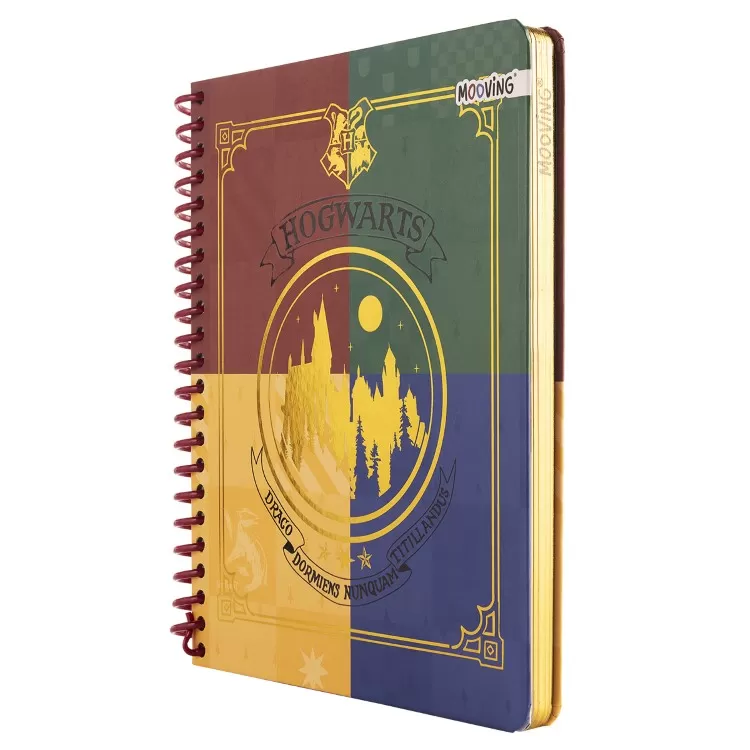 Cuaderno con Espiral Mooving Premium 1-2 Oficio Harry Potter Hogwarts 96 Hojas Rayado ART.1231222
