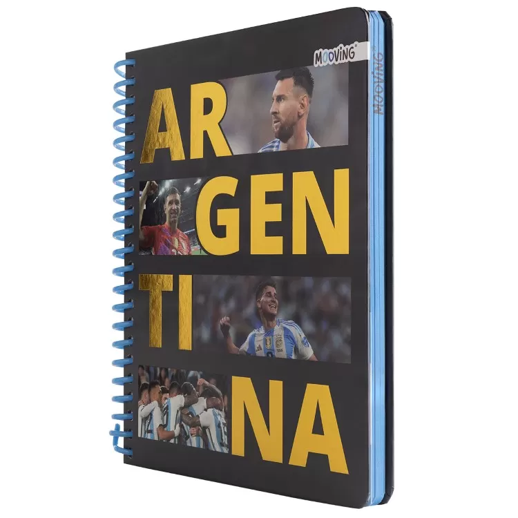 Cuaderno con Espiral Mooving Premium 1-2 Oficio Afa Negro 96 Hojas Rayado Art.1231229