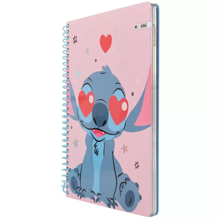 Cuaderno con Espiral Mooving Premium Carta Stitch Celeste 96 Hojas Rayado Art.1230244