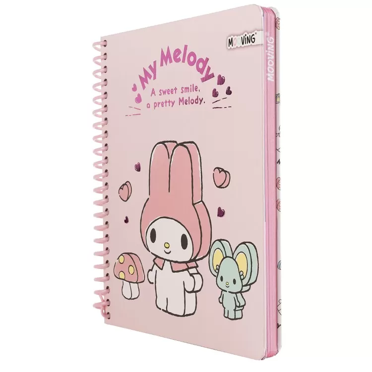 Cuaderno con Espiral Mooving Premium 1-2 Oficio My Melody Rosa 96 Hojas Rayado ART.1231261