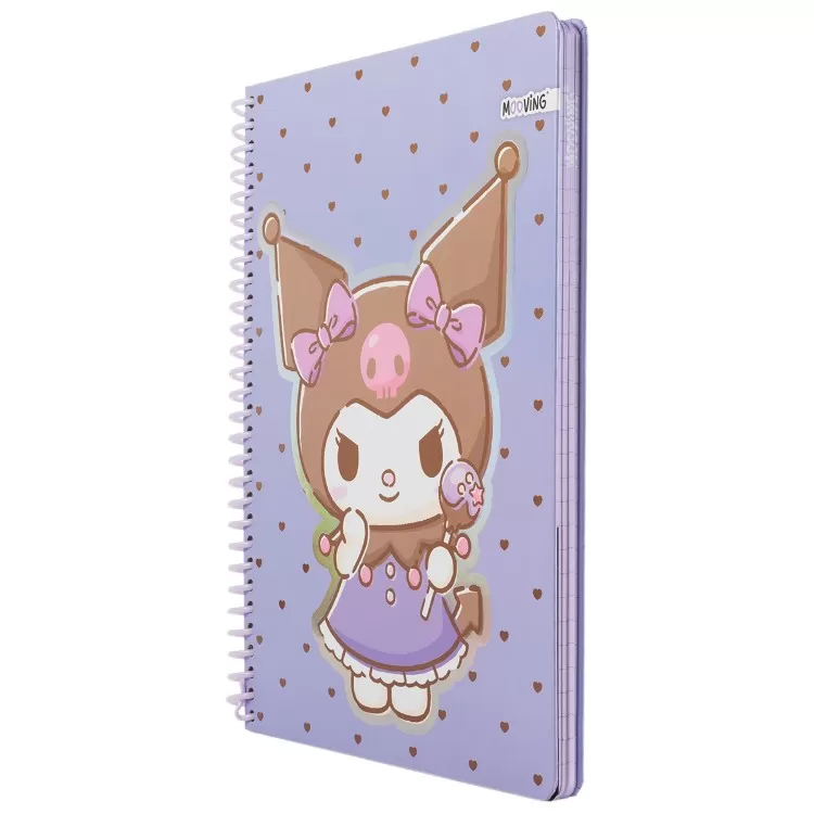 Cuaderno con Espiral Mooving Premium Carta Kuromi Dorado 96 Hojas Rayado Art.1230255