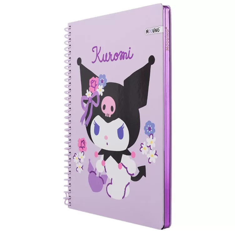 Cuaderno con Espiral Mooving Premium Carta Kuromi Negro 96 Hojas Rayado Art.1230255