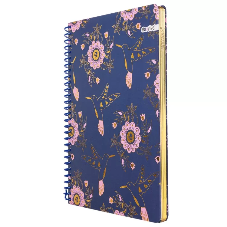 Cuaderno con Espiral Mooving Premium Carta Boho Azul 96 Hojas Rayado Art.1230269
