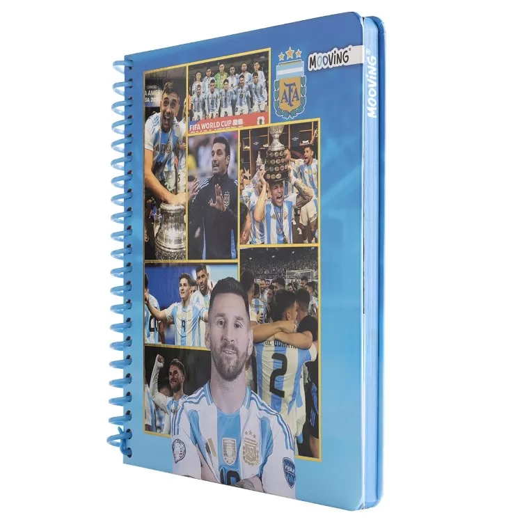 Cuaderno con Espiral Mooving Premium 1-2 Oficio Afa Celeste 96 Hojas Rayado Art.1231229