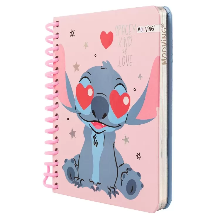 Cuaderno con Espiral Mooving Premium Pocket Stitch Corazon 96 Hojas Rayado Art.1232244