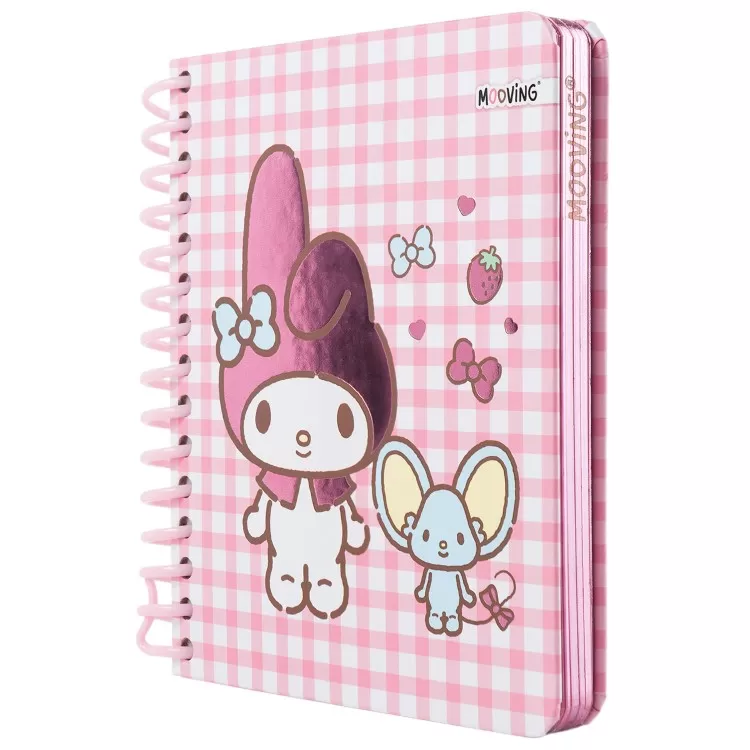 Cuaderno con Espiral Mooving Premium Pocket My Melody Cuadrille 96 Hojas Rayado Art.123226