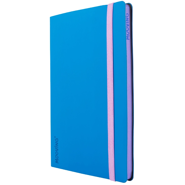 Cuaderno Tapa Fexible Mooving Notes A5 16x21 Rayado con Elastico Azul ART.1248132