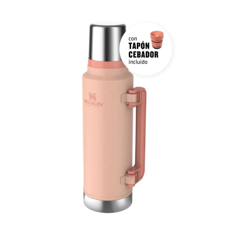 Termo STANLEY Clasico XL Rosa 1.4 Lts Asa Plegable