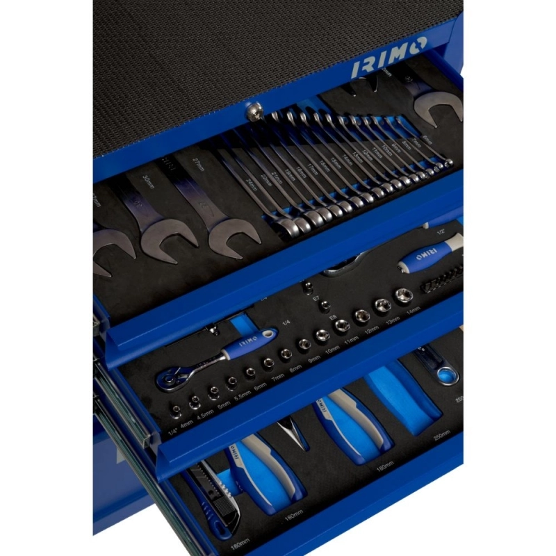 Carro de Herramientas IRIMO con 6 cajones de 26" equipado con 206 Piezas