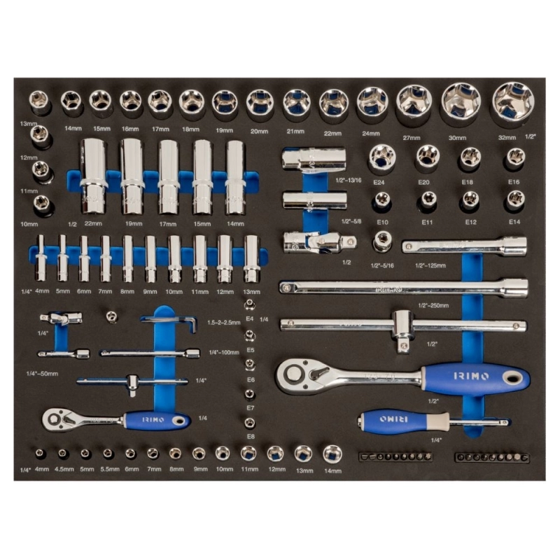 Carro de Herramientas IRIMO con 6 cajones de 26" equipado con 206 Piezas