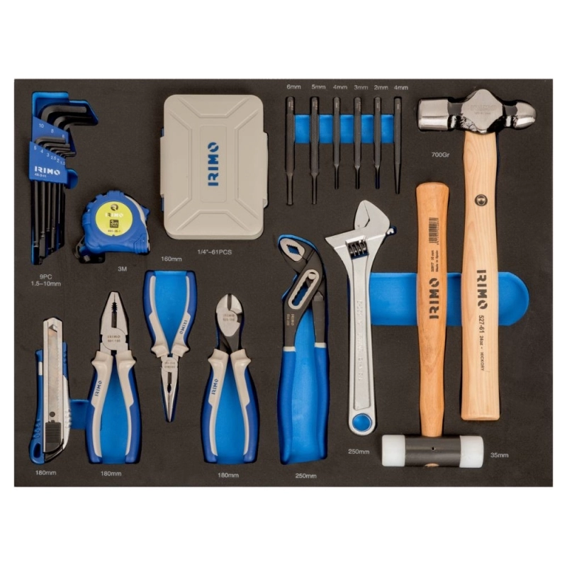 Carro de Herramientas IRIMO con 6 cajones de 26" equipado con 206 Piezas