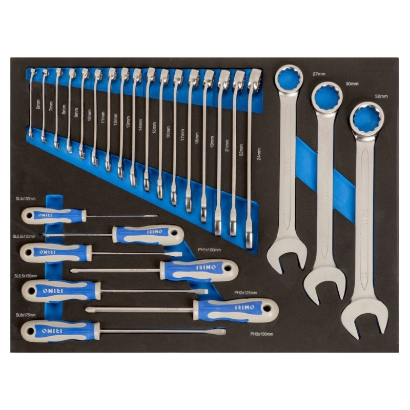 Carro de Herramientas IRIMO con 6 cajones de 26" equipado con 206 Piezas