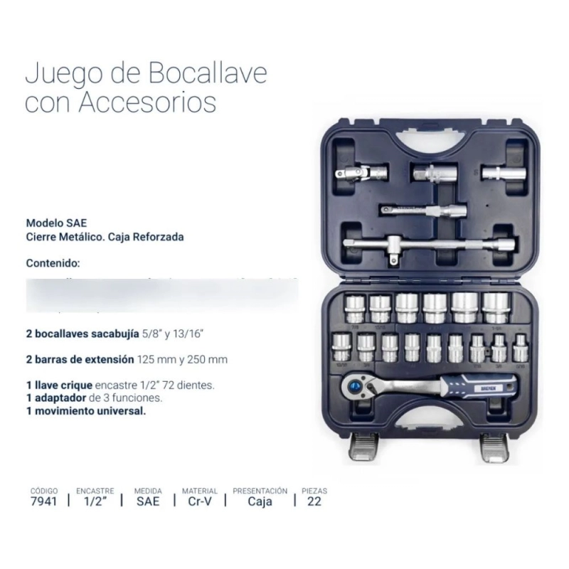 Juego de Bocallaves BREMEN 7941 1/2 - 22 Piezas