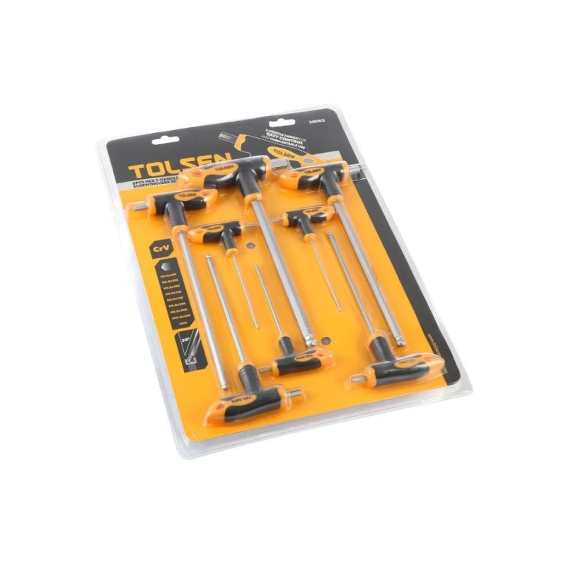 Juego de Llaves T Hexagonales Punta Bola TOLSEN 8 Piezas