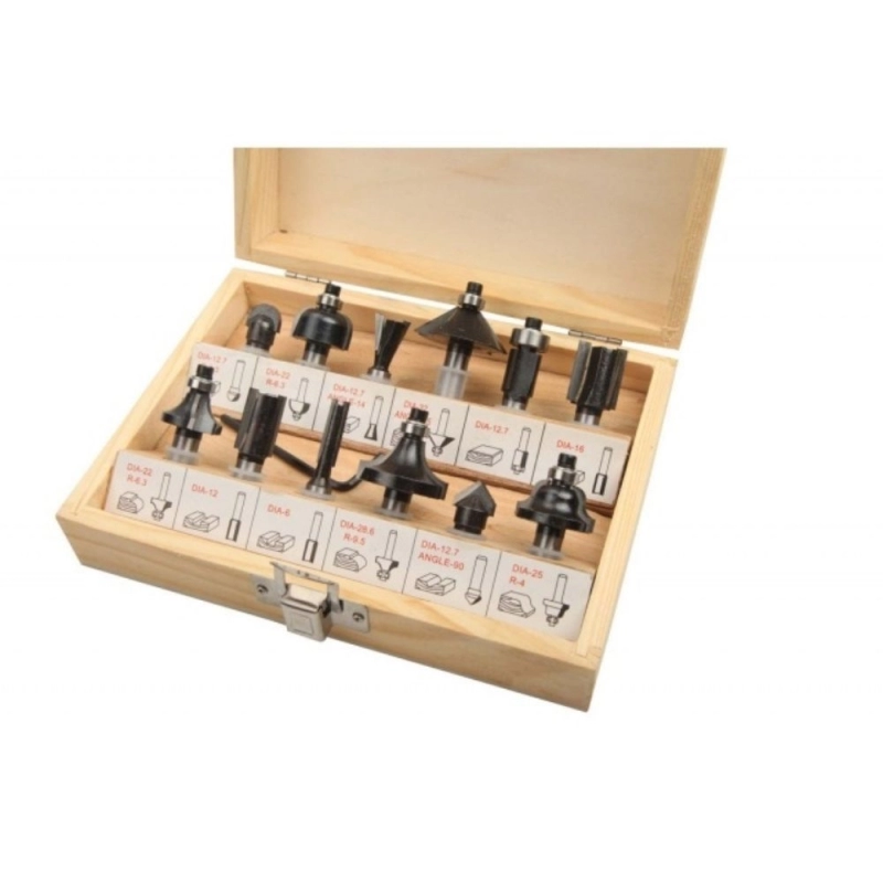 Set Fresas para Madera TOLSEN 12 Piezas