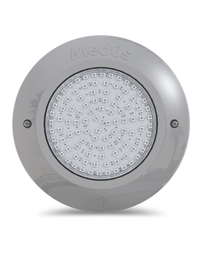 Luminaria LED para pileta de fibra 24W empotrable gris Medus luz día
