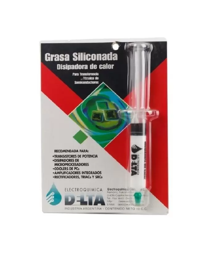 Grasa Siliconada Disipadora Delta jeringa 10cm³