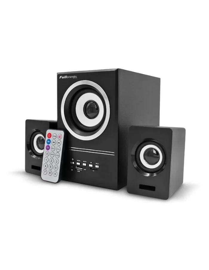 Juego de Parlantes Multimedia 2.1 USB con control remoto Full Energy negros