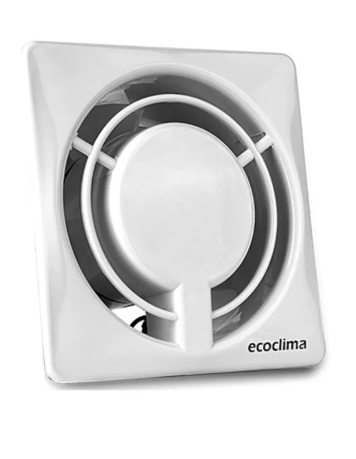 Extractor de Aire para Baño 6" Frente 18x18cm Ecoclima blanco