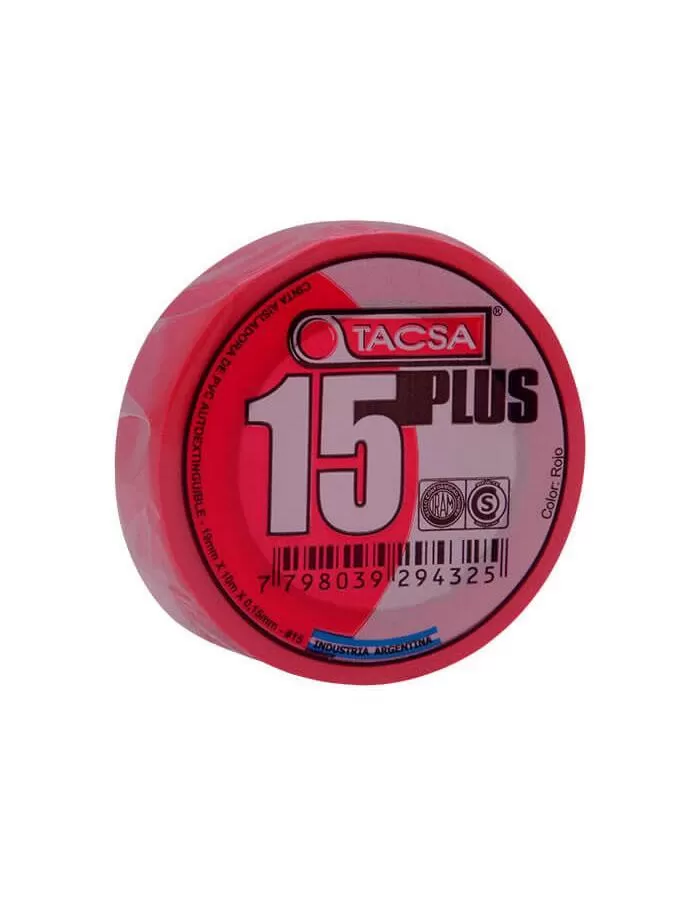 Cinta Aisladora Tacsa 15 Plus 10m roja